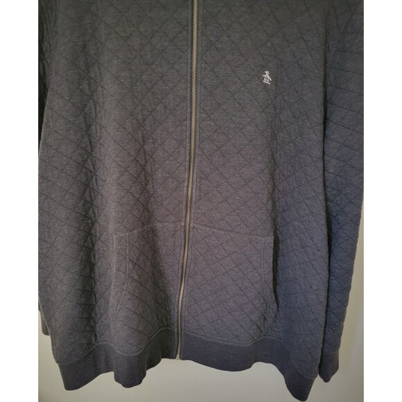 Men's Original Penguin Grey Full Zip Hoodie Size 3XLT Big & Tall By Munsingwear - Picture 3 of 7
